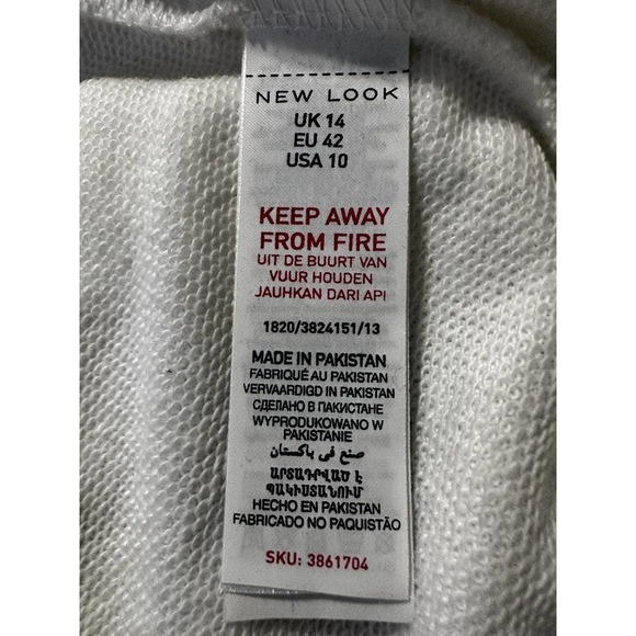 New Look Women Black & White Contrast Panels Sweat Shir Size 10 - Picture 8 of 9